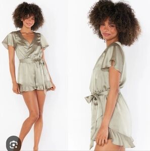 Show Me Your MuMu Say I Do Silver Gray Romper. Size S